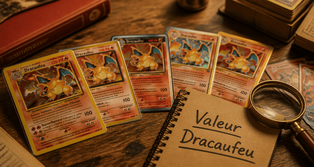 cartes dracaufeu prix sur table