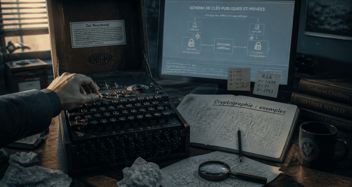 cryptographie exemple machine Enigma et clés publiques privées