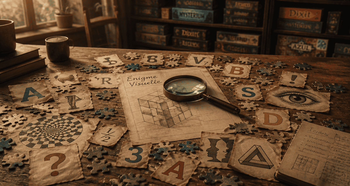 Enigme visuelle puzzle sur table