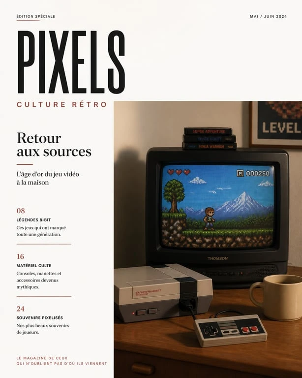Setup de jeux vidéo rétro pour une immersion nostalgique dans les jeux vidéo d'enfance