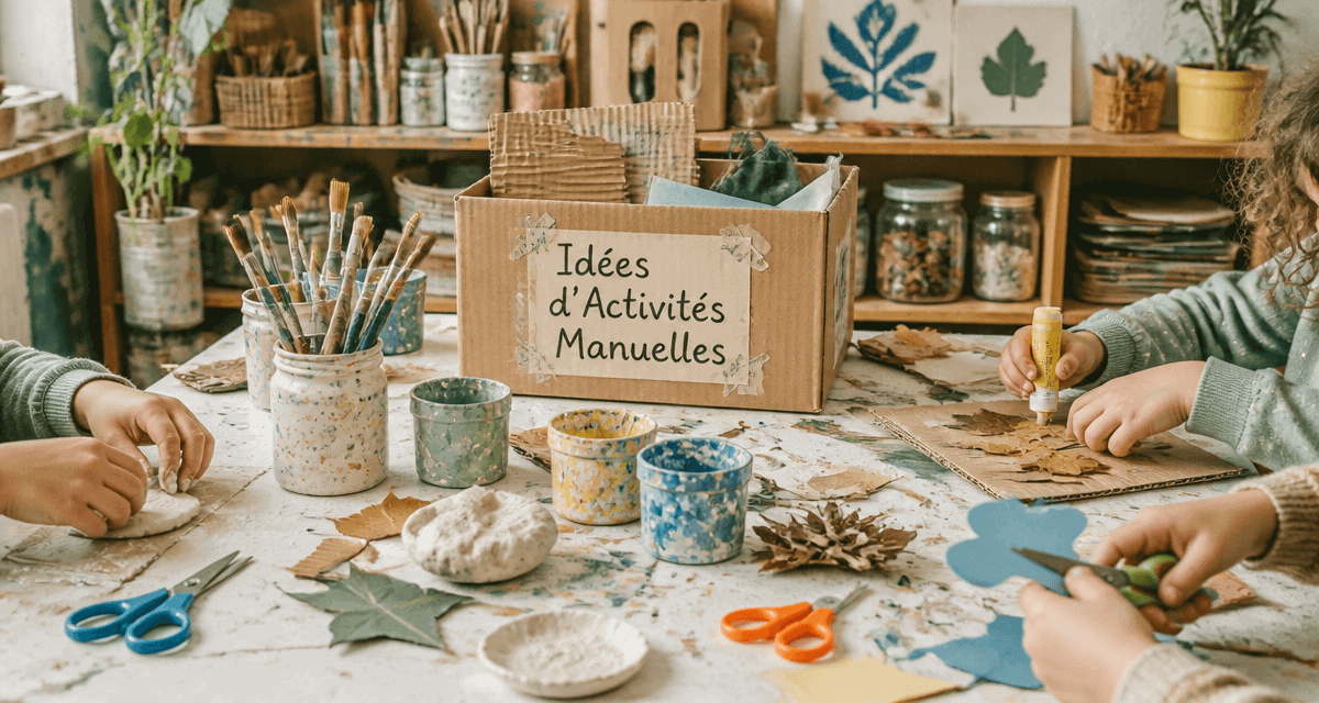 idee d'activités manuelle avec enfants et objets quotidiens