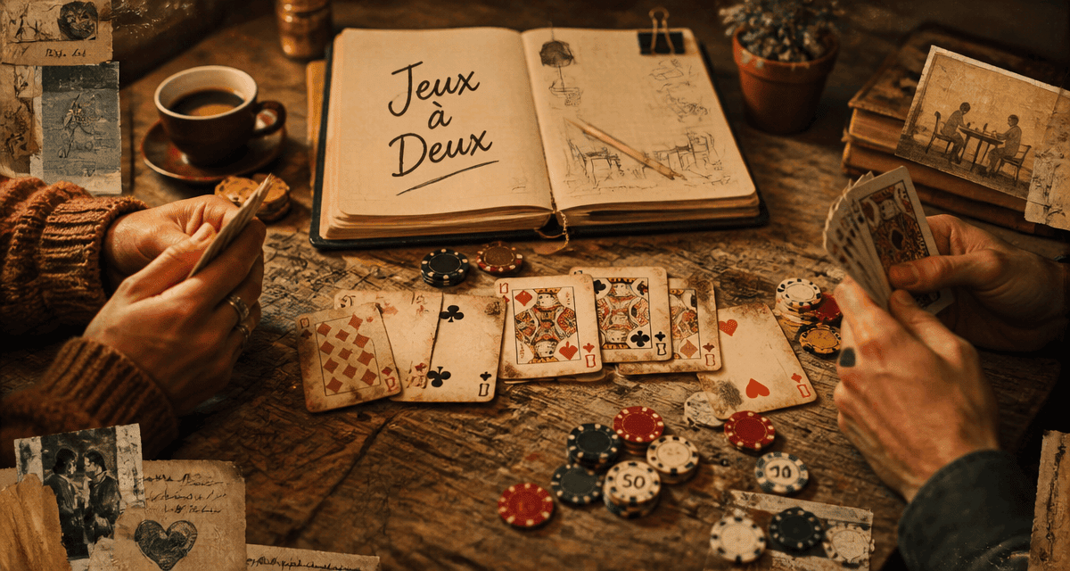 jeu de carte a 2 sur table ambiance chaleureuse