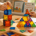 jeu de construction magnétique enfants sur table