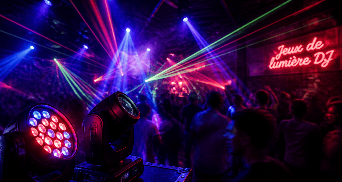 jeux de lumiere pour dj sur piste de danse