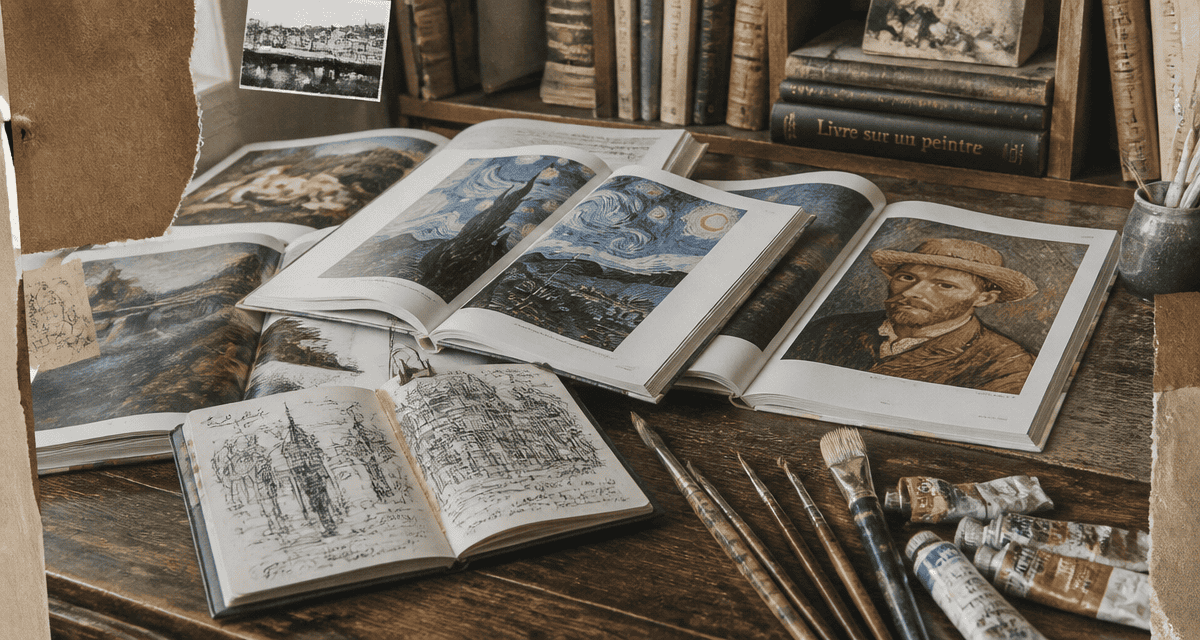 livre sur peintre et livres d'art sur table