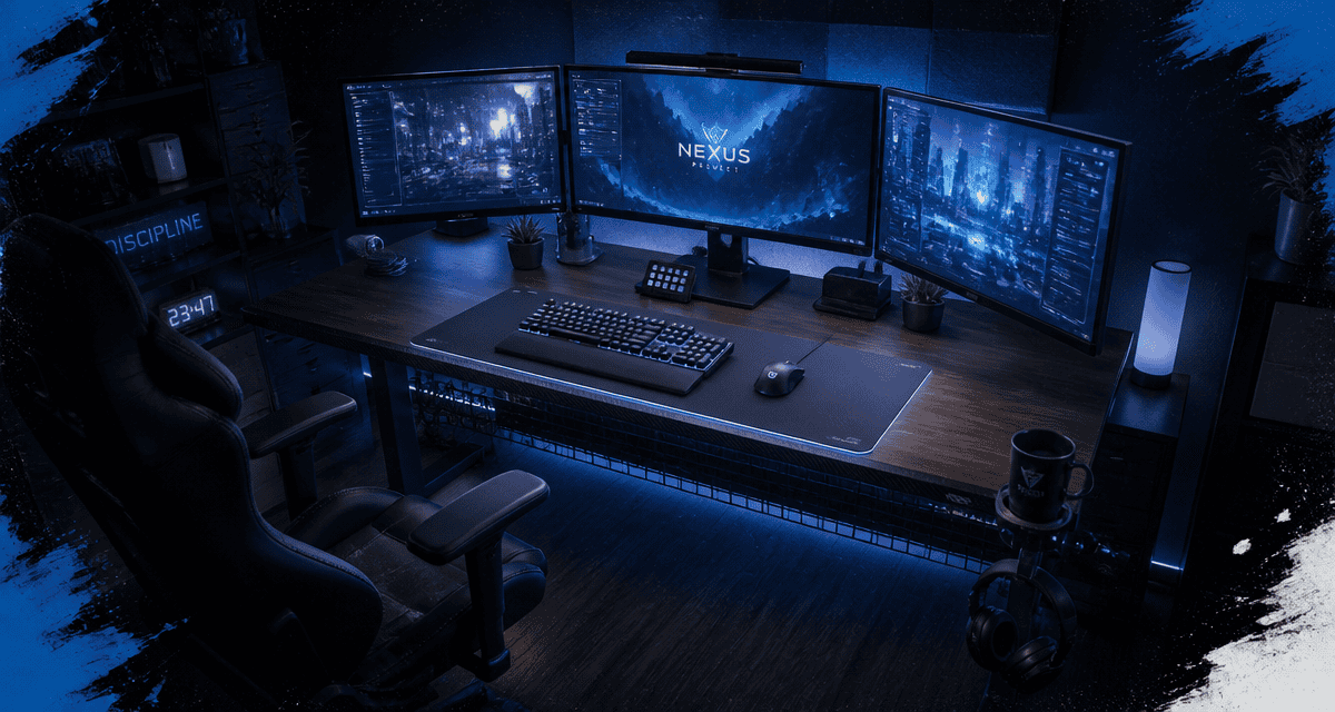 meilleur bureau gaming bois foncé trois écrans