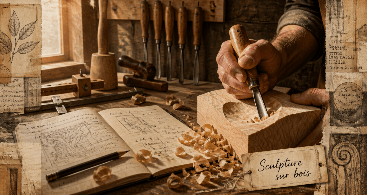 sculpture bois main artisan outils
