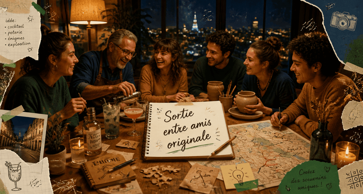 sortie entre amis originale groupe autour table