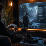 test jeux ps5 manette DualSense salon moderne