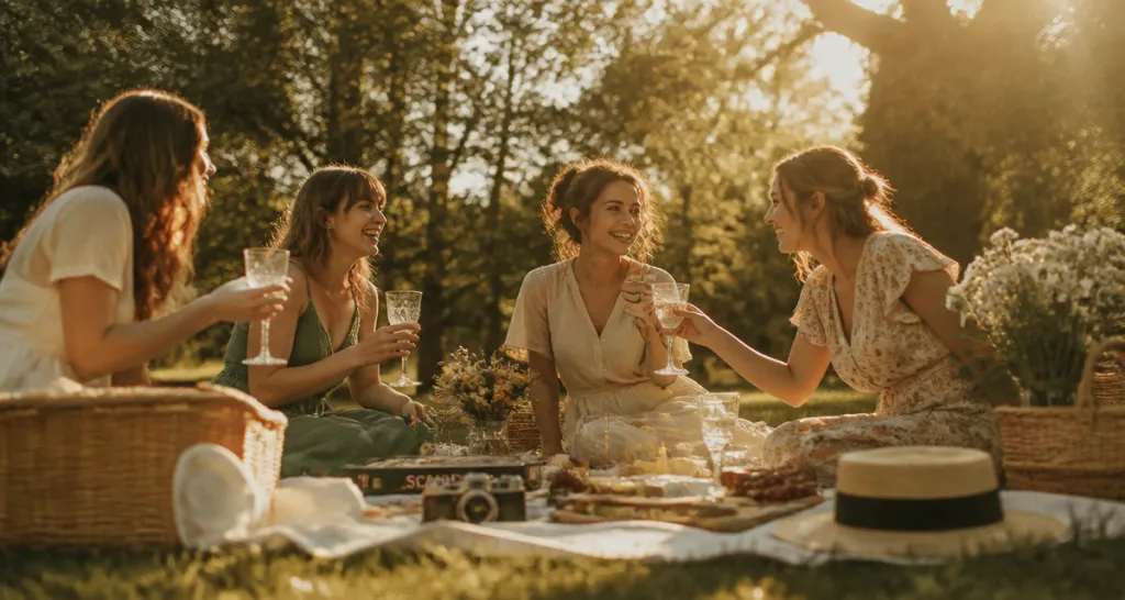 activité à faire entre copine dehors pique-nique chic