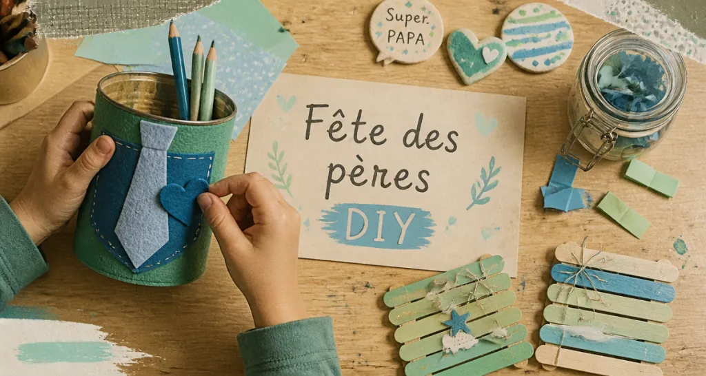 idée cadeau fête des pères à fabriquer facilement pot à crayons DIY