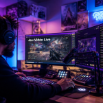 streamer jeux vidéo live chambre moderne