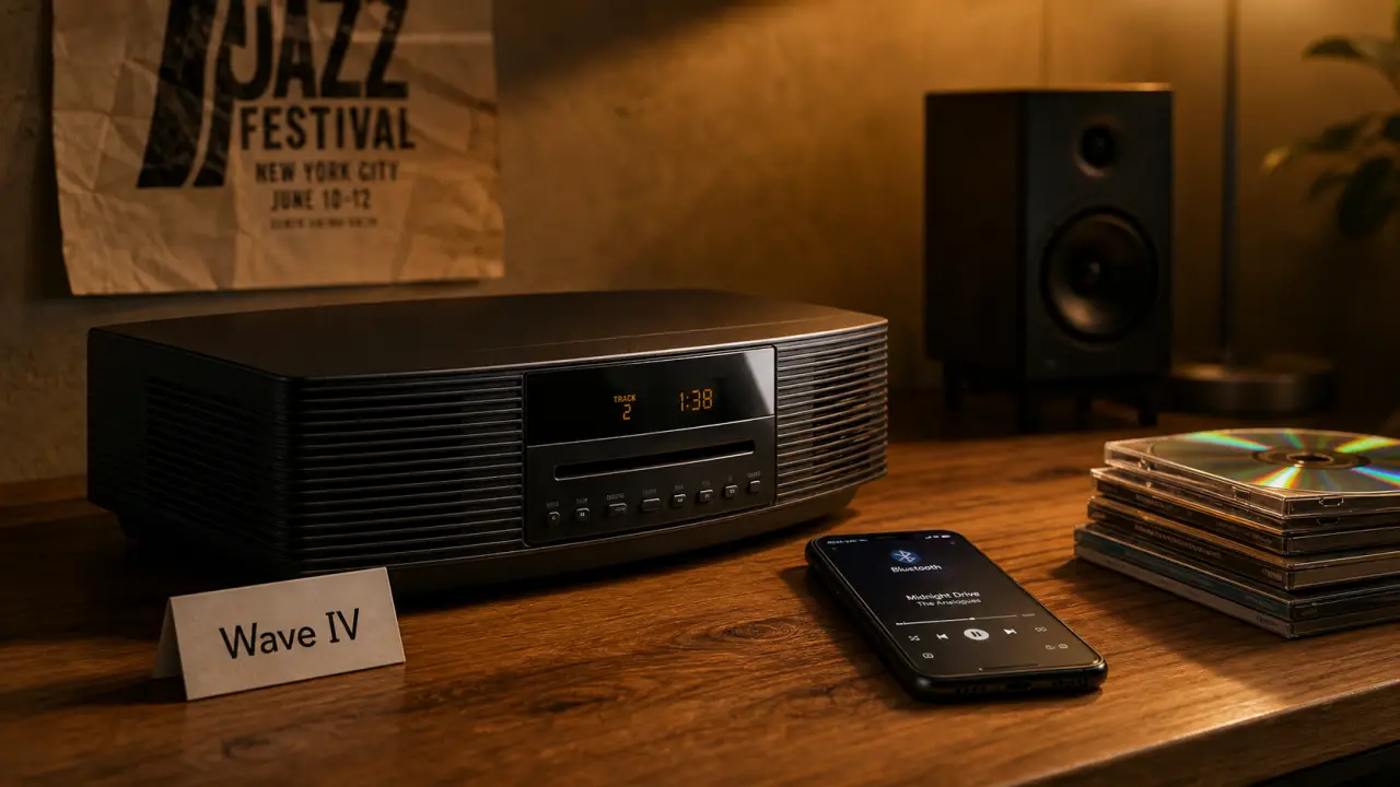 Chaîne hifi haut de gamme Bose Wave IV : mini chaîne CD/MP3 avec Bluetooth en salon