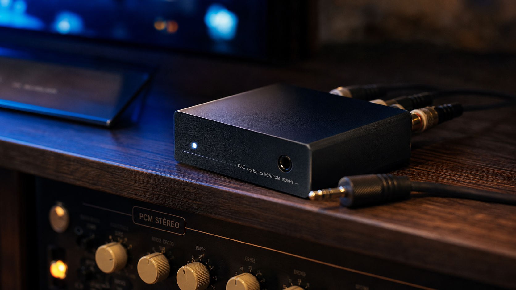Convertisseur audio numérique à analogique 192 kHz, sorties RCA et jack, sans parasites
