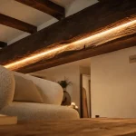 Éclairage led poutre apparente 3000K, lumière indirecte