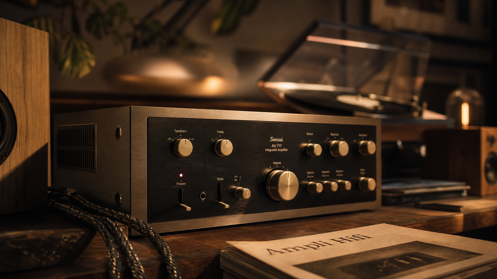 Meilleur ampli hifi de tous les temps : ampli vintage intégré noir et aluminium