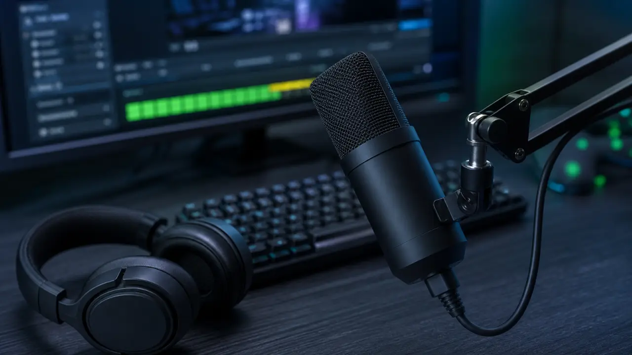 Micro pc gaming sur bureau : écran OBS et clavier