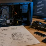 PC gamer 500 : Full HD allégé, boîtier PC ouvert sur bureau