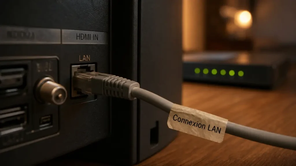 Prise lan tv RJ45 : câble Ethernet pour connexion stable