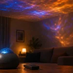 Projecteur galaxy projetant nébuleuses LED et étoiles au salon