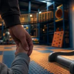 Salle de jeux indoor : toboggan et module de jeu pour enfants