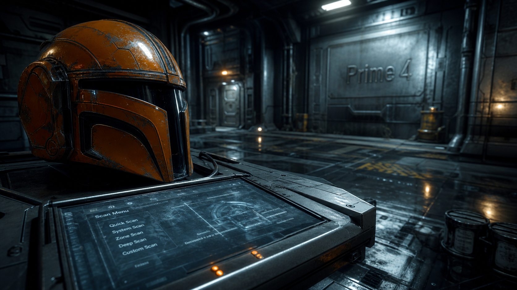 Test Metroid Prime 4 : visée plus vive sur Switch 2, vue cockpit casque Samus dans un laboratoire sci-fi