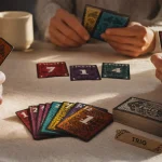 Trio jeu : trois cartes identiques, jeu de cartes Trio en main.