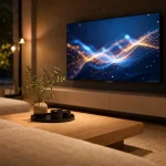 TV murale sans fil, câble invisible, boîtier discret