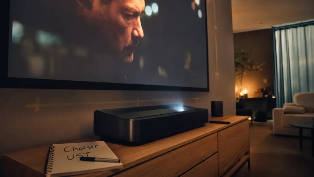 Vidéoprojecteur ultra courte focale : 100 à 150 pouces sans reculer le canapé