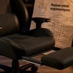 Chaise gamer avec repose pied et coussin lombaire réglable