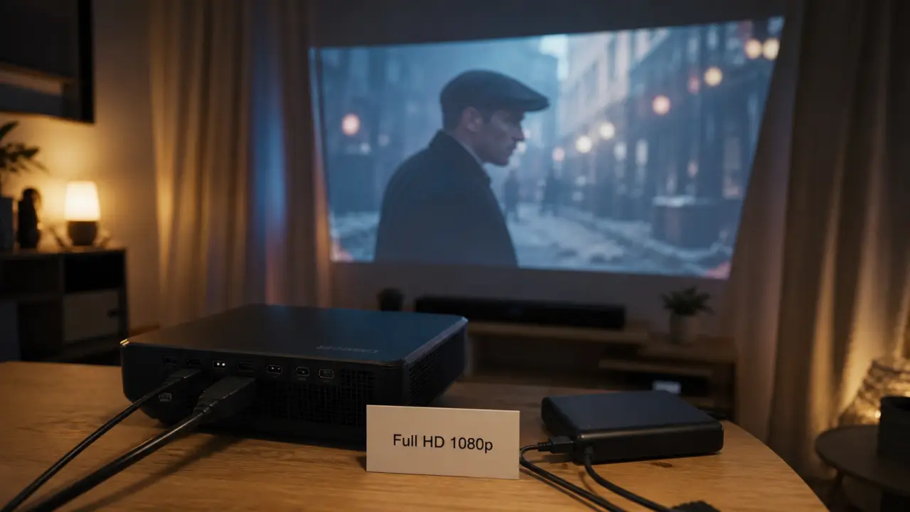 Meilleur retroprojecteur portable Full HD 1080p sur mur, luminosité et autonomie