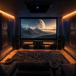 Salle de cinema dans une maison de 12 m², acoustique et audio à régler avant achat