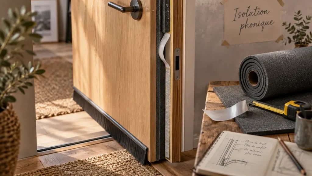 Isolant phonique pour porte : traitez d’abord les fuites avant d’ajouter de la masse