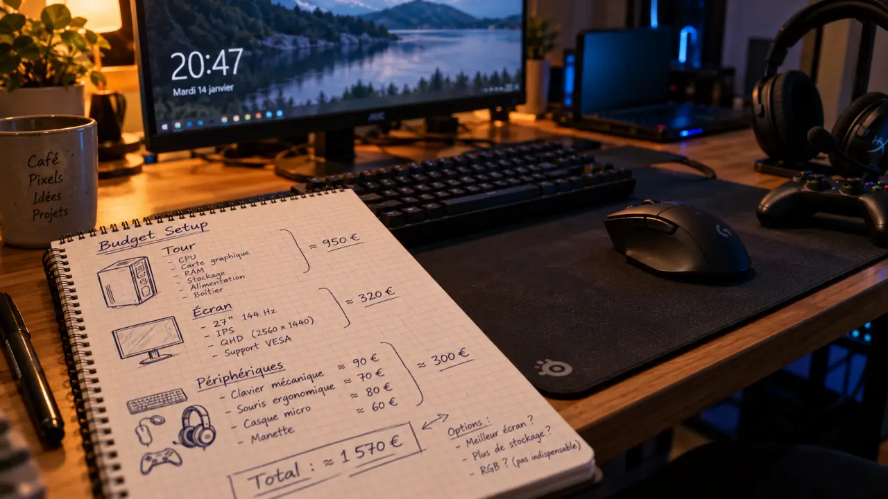 Setup gamer budget : PC, écran et confort