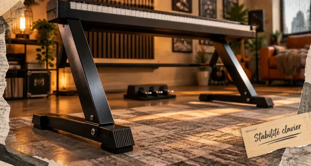Un support en X peut suffire à un piano 88 touches, sous certaines conditions
